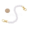 White ABS Plastic Imitation Pearl Round Beaded Purse Chain Strap Extenders AJEW-BA00136-3