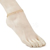 Brass Paperclip Chain and 304 Stainless Steel Ball Chain Double Layer Anklets for Women AJEW-AN00711-2