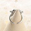 Brass Micro Pave Clear Cubic Zirconia Open Cuff Rings for Women Men KK-B124-12P-3