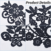 4 Pairs 2 Style Polyester & Nylon Embroidery Flower Lace Appliques DIY-GF0009-11-6