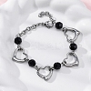 201 Stainless Steel Heart Link Chain Bracelets BJEW-B078-177P-01-1