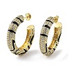 Rack Plating Brass Micro Pave Cubic Zirconia Stud Earrings KK-Z038-26G-1