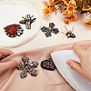 6Pcs 6 Style Bees Flower Heart Handicraft Acrylic Beaded Appliques PATC-GO0001-07-3