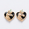 Brass Enamel Pendants KK-T049-025G-04-NF-1