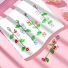Trumpet Flower Glass & Leaf Acrylic Pendant Decorates HJEW-JM01653-5