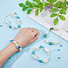 4Pcs 4 Style Natural Shell with Evil Eye Braided Bead Bracelets Set BJEW-FI0001-74-3