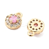 Brass Micro Pave Cubic Zirconia Charms KK-L222-001G-02-2
