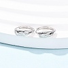 Fireworks 925 Sterling Silver Micro Pave Clear Cubic Zirconia Hoop Earrings EJEW-K317-02P-3