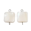 Natural Shell Square Connector Charms STAS-D378-27P-1