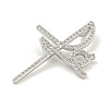 Brass Micro Pave Clear Cubic Zirconia Pendants KK-S386-14P-2