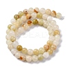Natural Green Banded Calcite(Afghan Jade) Beads Strands G-B130-6mm-01-3