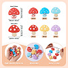 12Pcs 6 Styles Mushroom Food Grade Eco-Friendly Silicone Focal Beads SIL-TA0001-92-3
