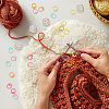 Hexagon with Polka Dot Pattern Food Grade Eco-Friendly Silicone Knitting Needle Stoppers DIY-NB0010-70-4