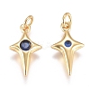 Brass Micro Pave Cubic Zirconia Charms ZIRC-G168-53G-01-2
