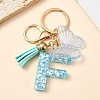 Resin & Acrylic & Faux Suede Tassel Keychain X1-KEYC-YW00117-06-1