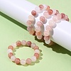 12MM Natural Xinjiang Golden Silk Jade Round Beaded Stretch Bracelets for Women BJEW-G756-01C-3