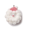 Christmas Flocky Opaque Resin Pendants RESI-F062-04E-1