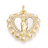 Brass Micro Pave Clear Cubic Zirconia Pendants KK-N268-71G-1