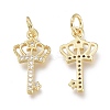 Brass Micro Pave Clear Cubic Zirconia Charms X-ZIRC-Q024-13G-1