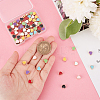 80Pcs 8 Colors Light Gold Plated Alloy Enamel Beads ENAM-AR0001-47-3