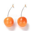 Lifelike Cherry Resin Dangle Stud Earrings LS-EJEW-F274-01A-1