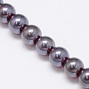 Electroplate Imitation Jade Glass Round Beads Strands EGLA-F037-10mm-M-2