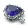 Transparent Faceted Glass Pendants ZIRC-I050-02P-4