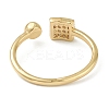 Brass Micro Pave Clear Cubic Zirconia Cuff Rings RJEW-L100-007-3