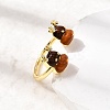 Christmas Brass Enamel Cuff Rings for Women RJEW-L336-04G-01-2