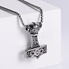 Viking 304 Stainless Steel Hammer Pendant Fashionable Street Style Necklaces for Trendy Men IS7390-1