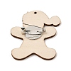 Christmas Theme Wood Printed Brooches for Women LS-JEWB-Z029-01F-2