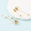 304 Stainless Steel Round Tassel Stud Earrings EJEW-K268-89G-3