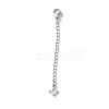 Brass Micro Pave Clear Cubic Zirconia Chain Extender KK-G491-52D-S-1