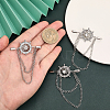 4Pcs Crystal Rhinestone Helm with Chains Tassel Lapel Pin JEWB-CA0001-38P-4