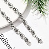 304 Stainless Steel Rope Chain Necklaces for Women Men NJEW-A033-04A-P-4