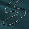 Brass Singapore Chains Necklaces for Women NJEW-D302-04P-4