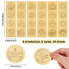 30 Sheets 6 Style Plastic Self Adhesive Gold Foil Embossed Stickers DIY-CP0006-33-2