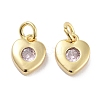 Brass Micro Pave Cubic Zirconia Charms KK-C051-07G-02-1