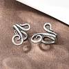 Flower 316 Stainless Steel Non- Piercing Cartilage Earrings AJEW-C044-07A-AS-3
