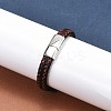 Braided Microfiber Leather Cord Bracelets for Men BJEW-Z081-14P-3