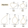 48Pcs 6 Style Brass Pendants KK-BC0002-23-2
