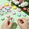 22Pcs 11 Colors Cat Paw Print Food Grade Eco-Friendly Silicone Focal Beads SIL-CJ0001-34-4