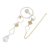 Moon Iron & Glass Hanging Suncatchers HJEW-F025-02G-3