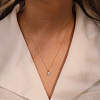 925 Sterling Silver Pave Clear Cubic Zirconia Teardrop Pendant Necklaces NJEW-G172-01G-1