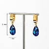 Cubic Zirconia Teardrop Dangle Hoop Earrings LS-HL3316-1-4