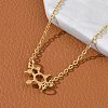 304 Stainless Steel Chemical Symbol Pendant Necklaces NJEW-Z073-03G-05-3