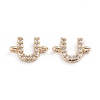 Brass Micro Pave Cubic Zirconia Letter Links LS-ZIRC-I042-16G-U-1