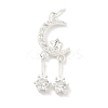 925 Sterling Silver Pave Clear Cubic Zirconia Pendants STER-G049-01A-S-1