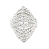Rack Plating Brass Micro Pave Cubic Zirconia Cuff Rings RJEW-D025-11P-2