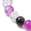 Crackle Glass Round Beaded Stretch Bracelets BJEW-JB101005-4